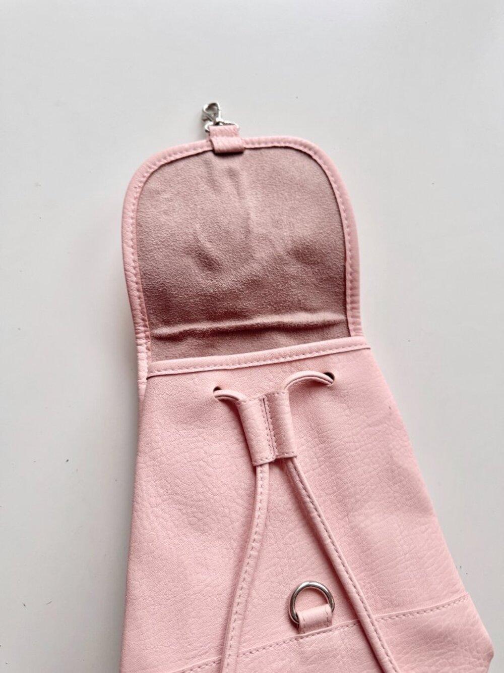FREE PEOPLE Josie Blush Pink Faux Leather Mini Backpack - Picture 7 of 13